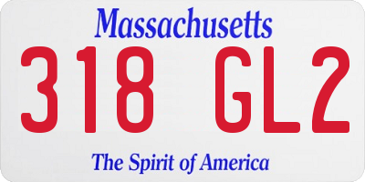 MA license plate 318GL2