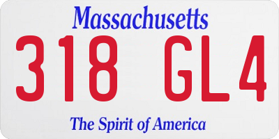 MA license plate 318GL4