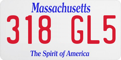 MA license plate 318GL5