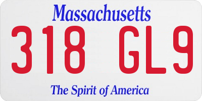 MA license plate 318GL9