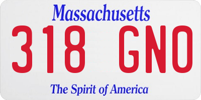 MA license plate 318GN0