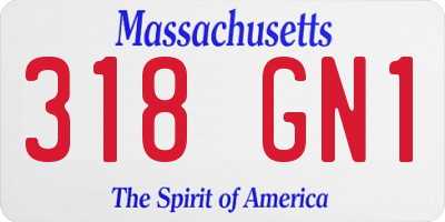 MA license plate 318GN1