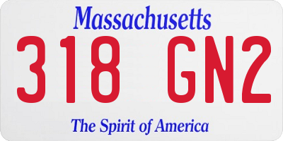 MA license plate 318GN2