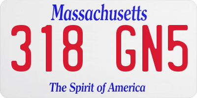 MA license plate 318GN5