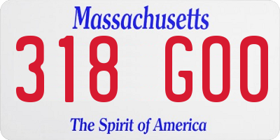 MA license plate 318GO0