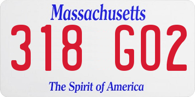 MA license plate 318GO2