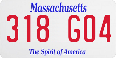MA license plate 318GO4