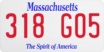 MA license plate 318GO5