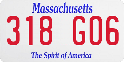 MA license plate 318GO6