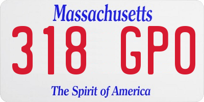 MA license plate 318GP0