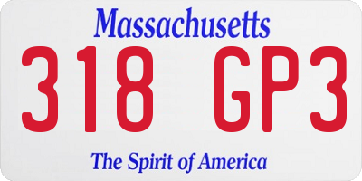 MA license plate 318GP3
