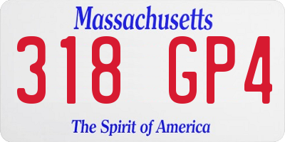MA license plate 318GP4
