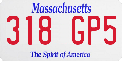 MA license plate 318GP5