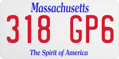 MA license plate 318GP6