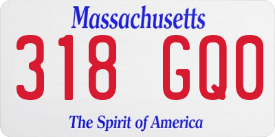MA license plate 318GQ0
