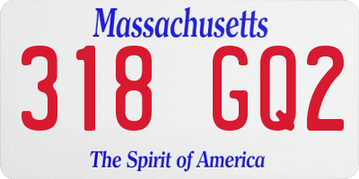 MA license plate 318GQ2