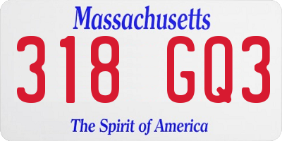 MA license plate 318GQ3