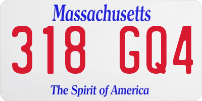 MA license plate 318GQ4