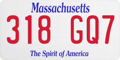 MA license plate 318GQ7
