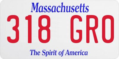 MA license plate 318GR0