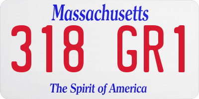 MA license plate 318GR1