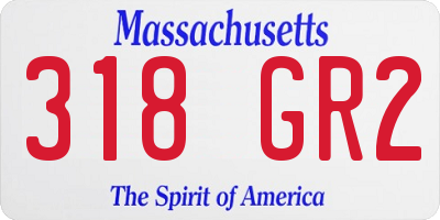 MA license plate 318GR2