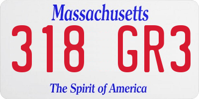 MA license plate 318GR3
