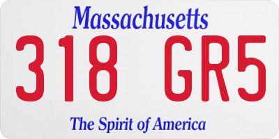 MA license plate 318GR5