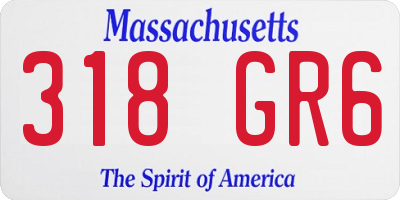 MA license plate 318GR6