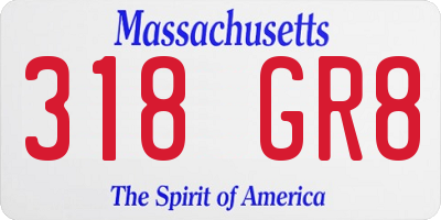 MA license plate 318GR8