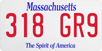 MA license plate 318GR9