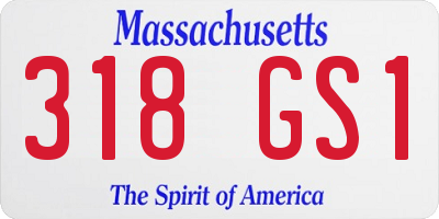 MA license plate 318GS1
