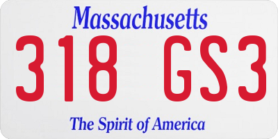 MA license plate 318GS3