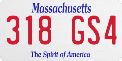 MA license plate 318GS4