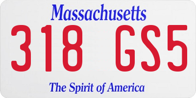 MA license plate 318GS5
