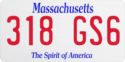 MA license plate 318GS6