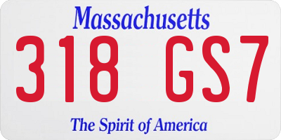 MA license plate 318GS7