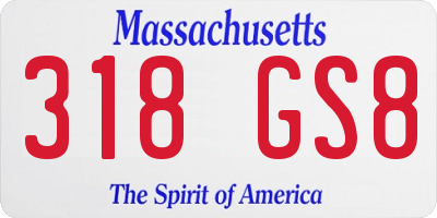 MA license plate 318GS8