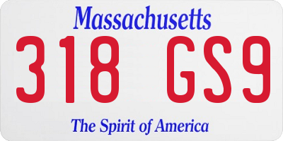 MA license plate 318GS9