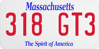 MA license plate 318GT3