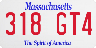MA license plate 318GT4