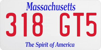 MA license plate 318GT5