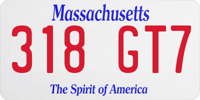 MA license plate 318GT7