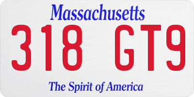 MA license plate 318GT9