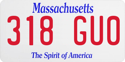MA license plate 318GU0