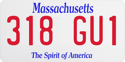 MA license plate 318GU1