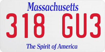 MA license plate 318GU3