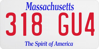 MA license plate 318GU4