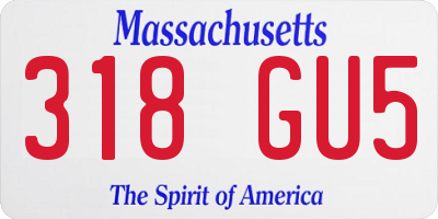 MA license plate 318GU5