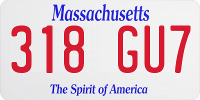 MA license plate 318GU7